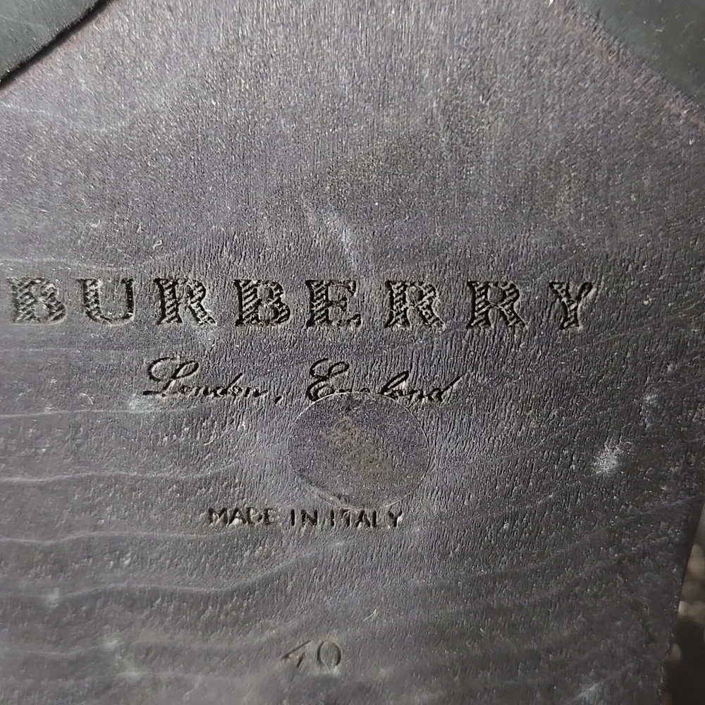 NEW Burberry Italy Riveted Studded Leather Heeled Clog Ankle Boots $1295 Size 40 - Picture 11 of 12